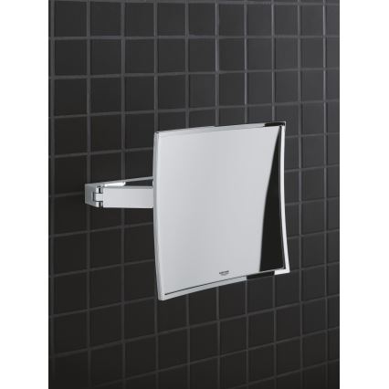 GROHE 40808000 - Miroir cosmétique SELECTION CUBE 22,3 × 22,3 cm chromé brillant