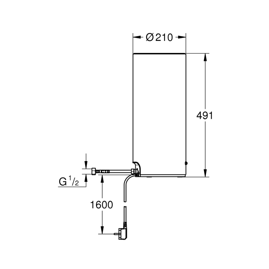 GROHE 40831001 - Réservoir RED 7 L en acier inoxydable