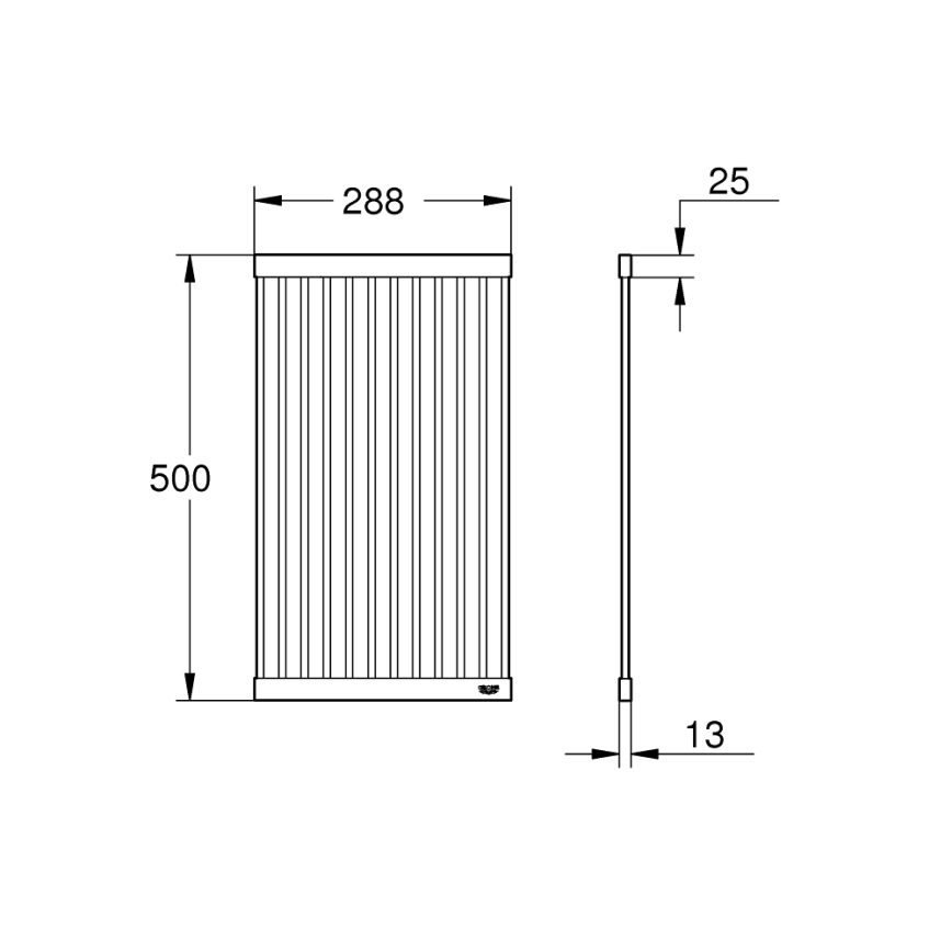 GROHE 40858SD0 - Égouttoir pour vaisselle 500 × 288 mm en inox