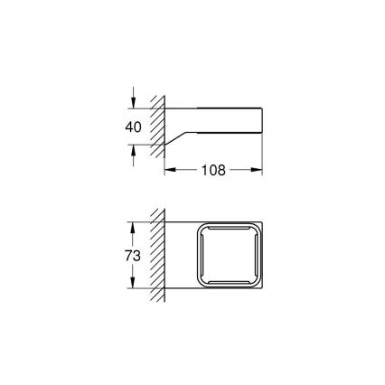 GROHE 40865000 - Support SELECTION CUBE chrome brillant