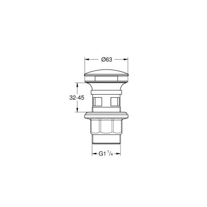 GROHE 40869000 - Ensemble de vidage Ø 63 mm, chromé brillant