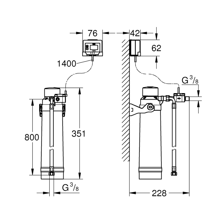 GROHE 40875000 - Kit de démarrage pour filtre BLUE, chromé brillant