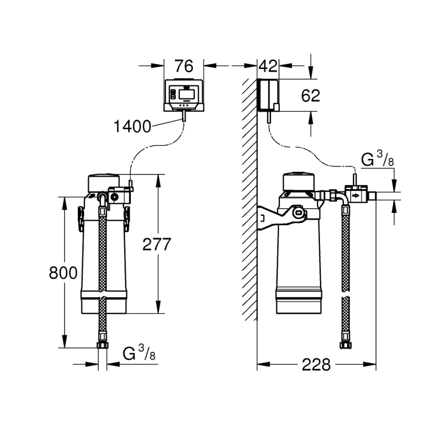GROHE 40876000 - Kit de démarrage ULTRASAFE chrome brillant
