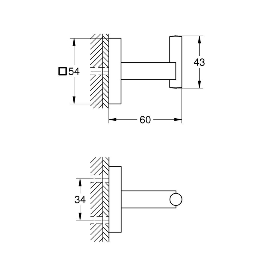 GROHE 409612430 - Crochet START CUBE 5,4 × 5,4 × 6 cm noir