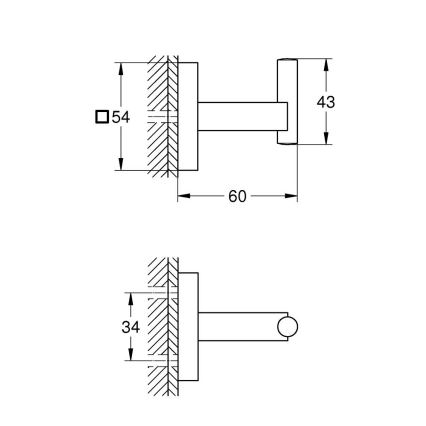 GROHE 409612430 - Crochet START CUBE 5,4 × 5,4 × 6 cm noir