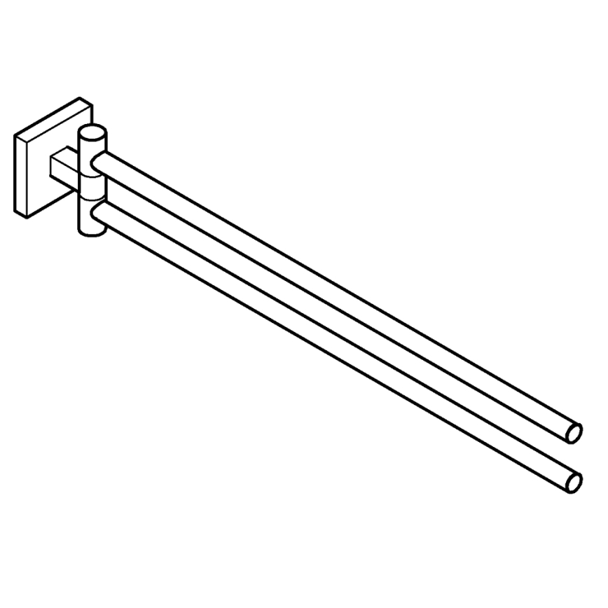 GROHE 40976DC0 - Porte-serviette START CUBE 438 mm en acier inoxydable