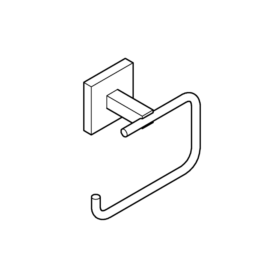 GROHE 40978000 - Porte-rouleau de papier toilette START CUBE chrome brillant