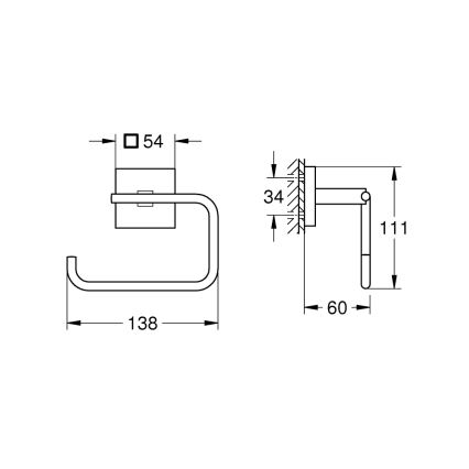 GROHE 409782430 - Support pour rouleau de papier toilette START CUBE noir