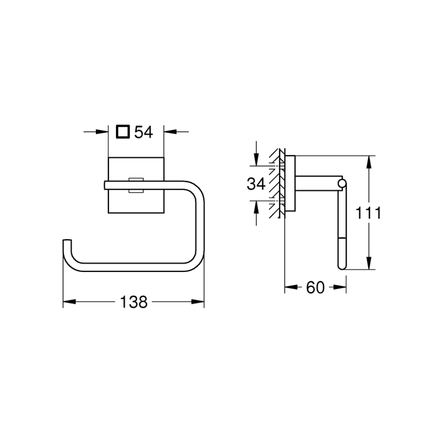 GROHE 40978DC0 - Porte-papier toilette START CUBE en acier inoxydable