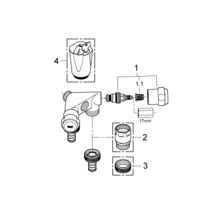 GROHE 41020000 - Vanne double EGGEMANN 12” chrome brillant