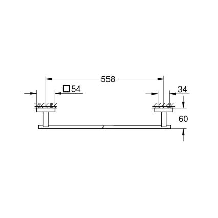 GROHE 41089000 - Porte-serviettes START CUBE 600 mm chrome poli