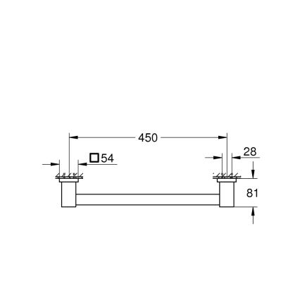 GROHE 41095DC0 - Barre de maintien pour baignoire QUICKFIX START CUBE 504 mm bambou/marron