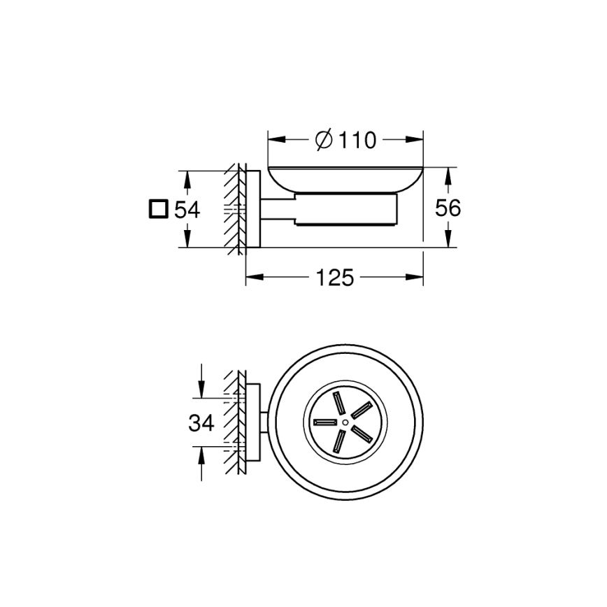 GROHE 41096000 - Porte-savon START CUBE 110 × 56 × 125 mm chromé brillant