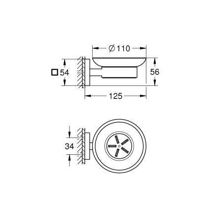 GROHE 410962430 - Porte-savon START CUBE 110 x 56 x 125 mm noir