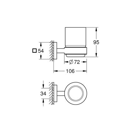GROHE 41097DC0 - Gobelet avec support START CUBE en inox