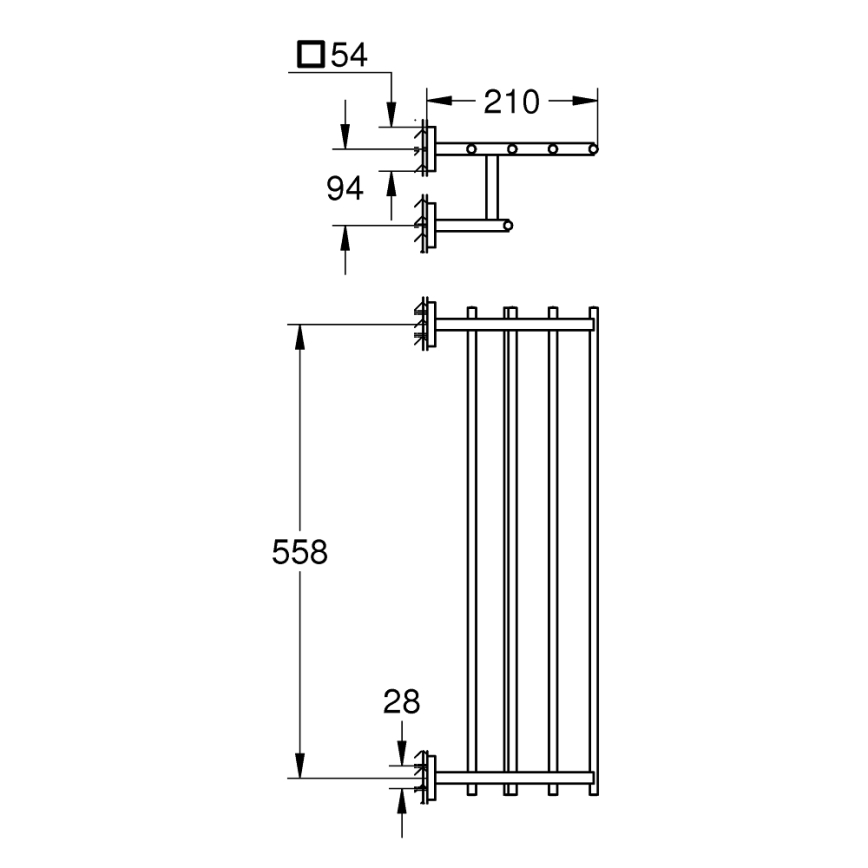GROHE 410992430 - Porte-serviettes multiple START CUBE 600 mm noir