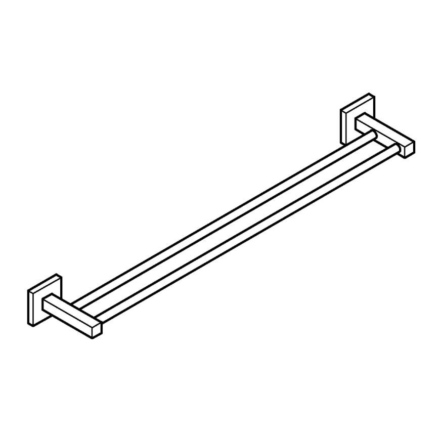 GROHE 411042430 - Porte-serviettes à deux bras START CUBE 654 mm noir