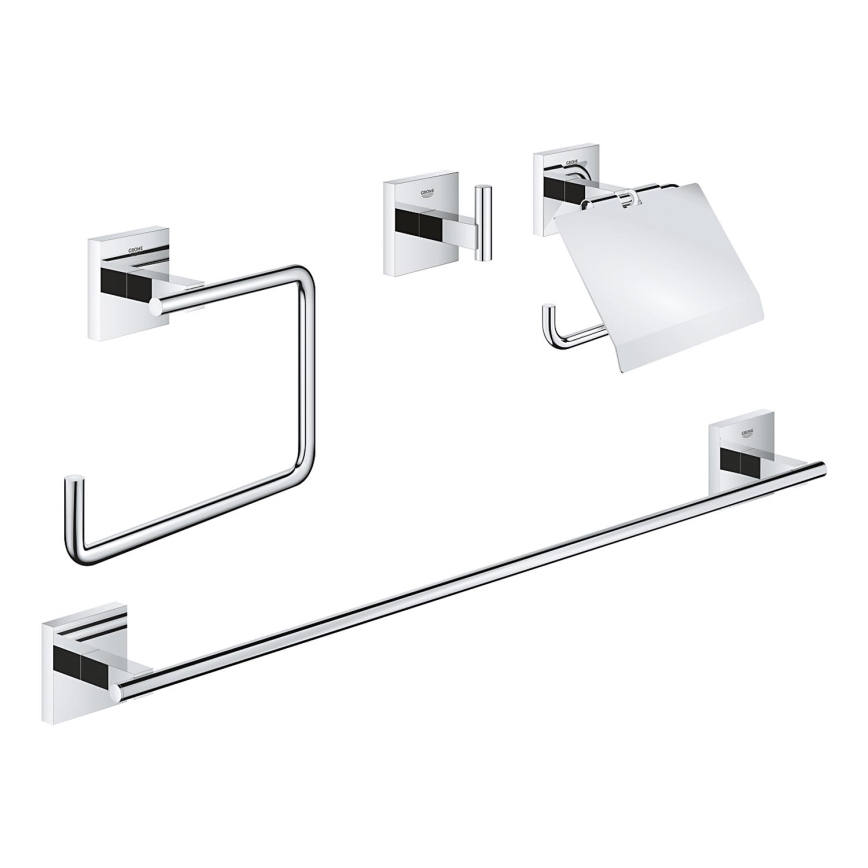GROHE 41115000 - Ensemble d'accessoires START CUBE 558 mm, chrome brillant