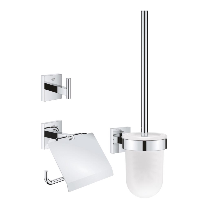 GROHE 41123000 - Ensemble d'accessoires pour toilettes 3 en 1, chrome brillant