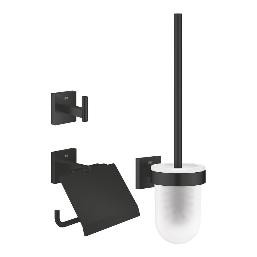 GROHE 411232430 - Ensemble d'accessoires pour WC 3 en 1 ESSENTIALS noir