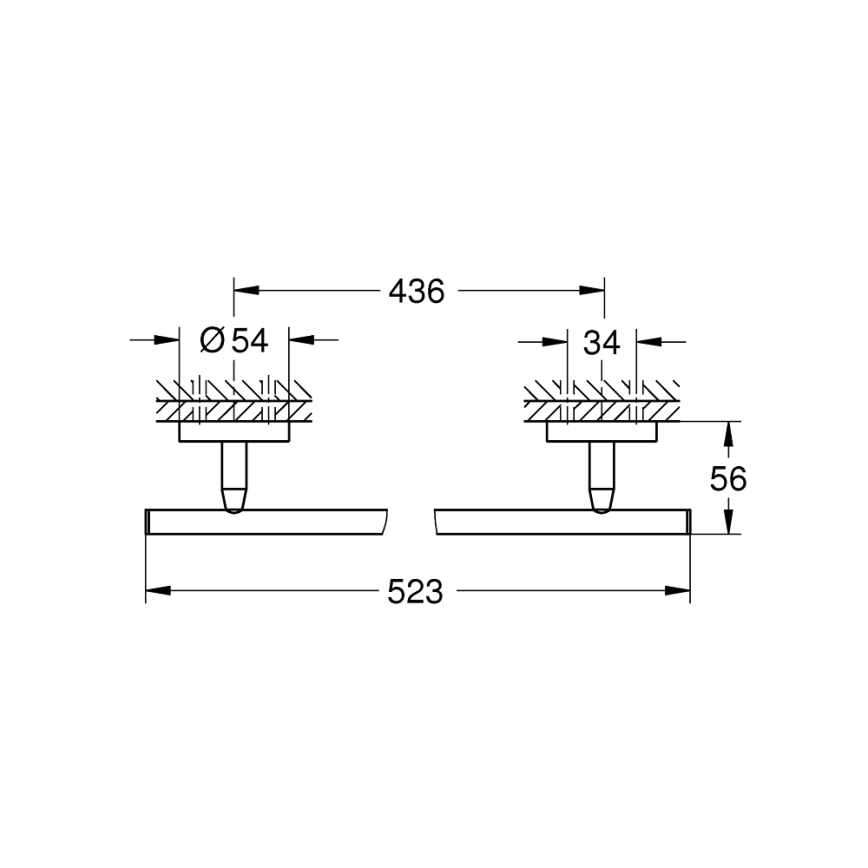 GROHE 41166000 - Porte-serviettes 522 mm chrome brillant