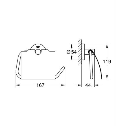 GROHE 41179DC0 - Porte-rouleau de papier toilette ESSENTIALS en acier inoxydable