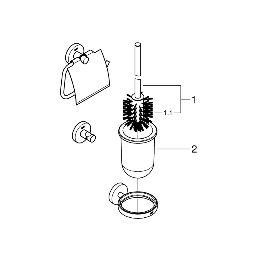 GROHE 41204DC0 - Kit d'accessoires pour WC 3 en 1 START en inox