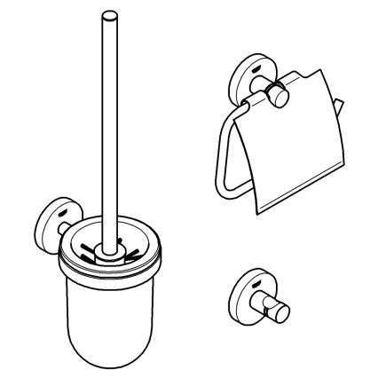 GROHE 41204DC0 - Kit d'accessoires pour WC 3 en 1 START en inox