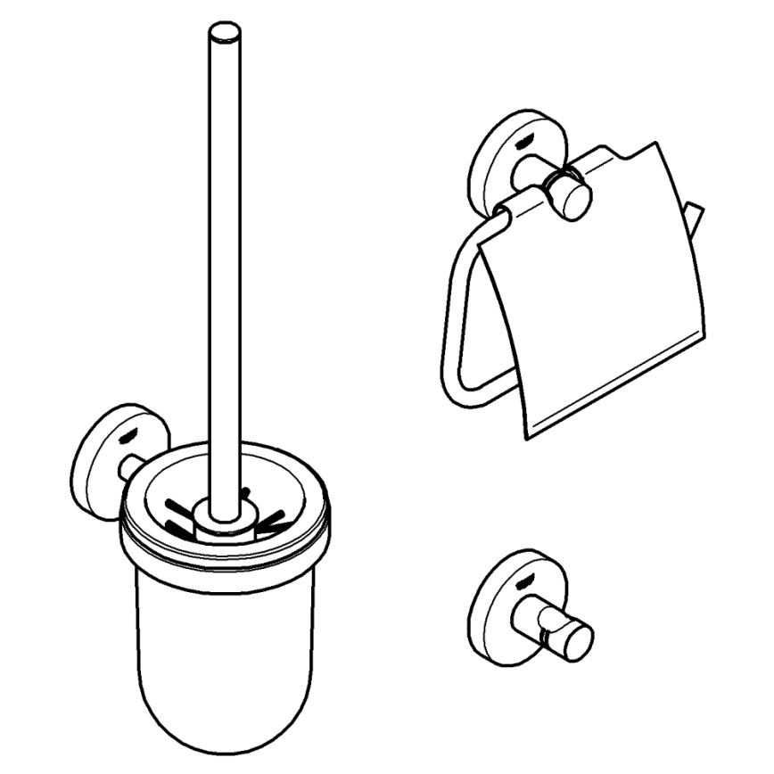 GROHE 41204DC0 - Kit d'accessoires pour WC 3 en 1 START en inox