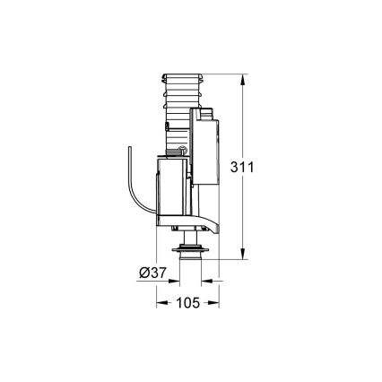 GROHE 42320000 - Mécanisme de vidage AV1, chrome brillant