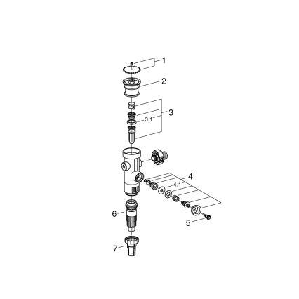 GROHE 43996000 - Mécanisme de chasse d'eau sous pression RONDO 3”