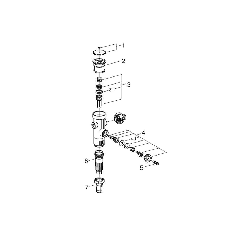 GROHE 43996000 - Mécanisme de chasse d'eau sous pression RONDO 3”
