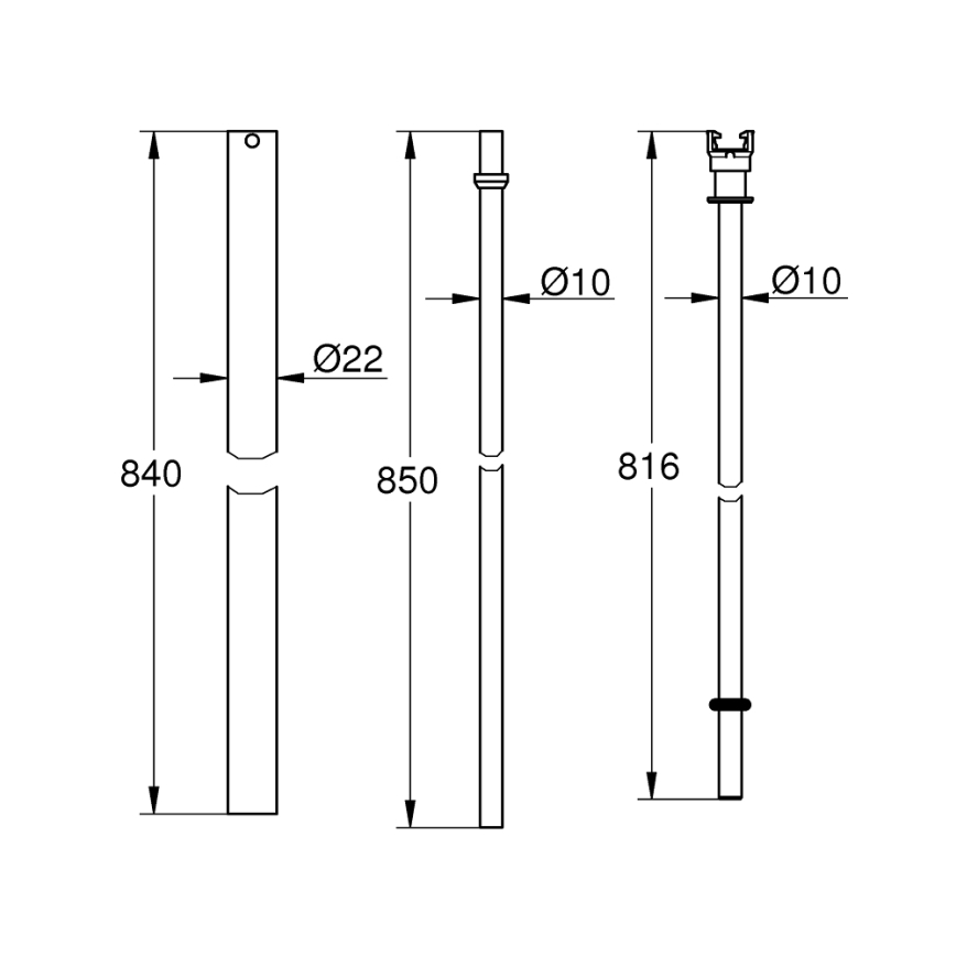 GROHE 48054000 - Bras de douche EUPHORIA SYSTEM 15 cm chromé brillant