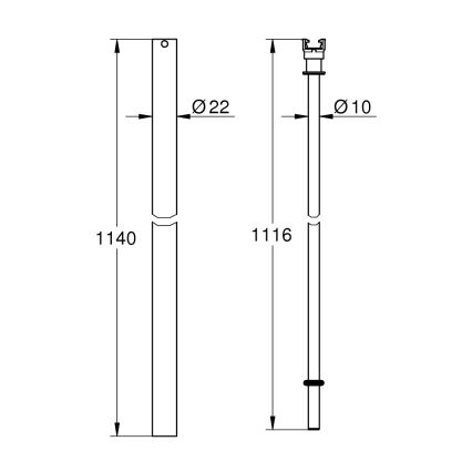 GROHE 48514000 - Bras de douche pour pose en rénovation, chrome poli