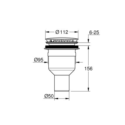 GROHE 49533000 - Ensemble de vidage Ø 112 mm chromé brillant
