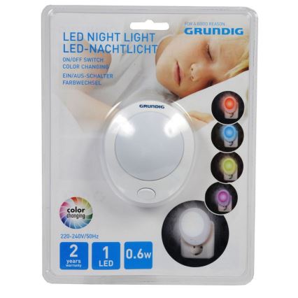 Grundig 102 - Veilleuse LED RGB à brancher LED/0,6W/230V