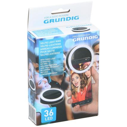 Grundig 10442 - Anneau lumineux LED pour selfie RIG 3V