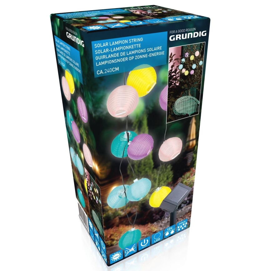 Grundig 14106 - Guirlande solaire 2,4m 10xLED/1,2V 600 mAh
