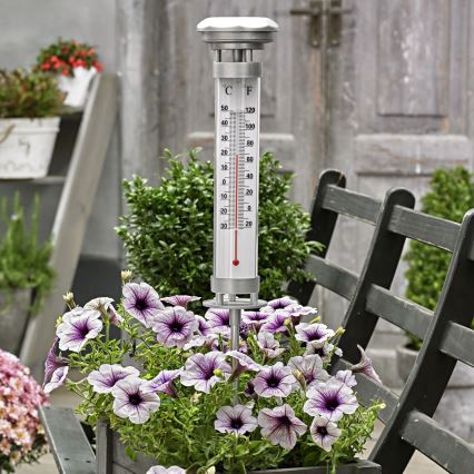 Grundig 89640 - Lampe solaire LED avec thermomètre LED/1,2V 600 mAh IP44