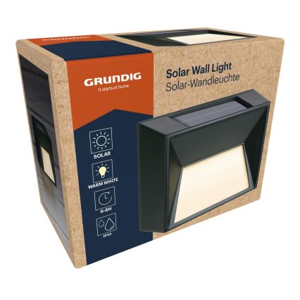 Grundig - Applique murale solaire LED, 3,7 V, 500 mAh, IP44