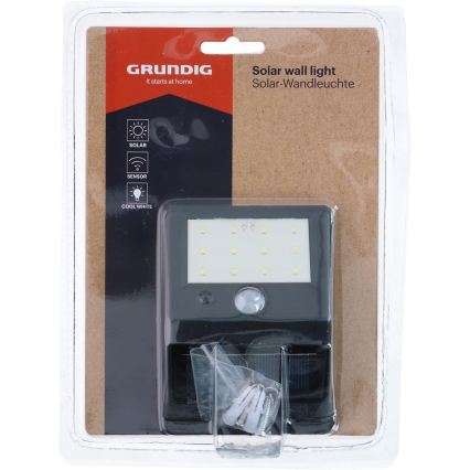 Grundig - Applique murale solaire LED avec capteur de mouvement LED/1,2V 600 mAh IP44
