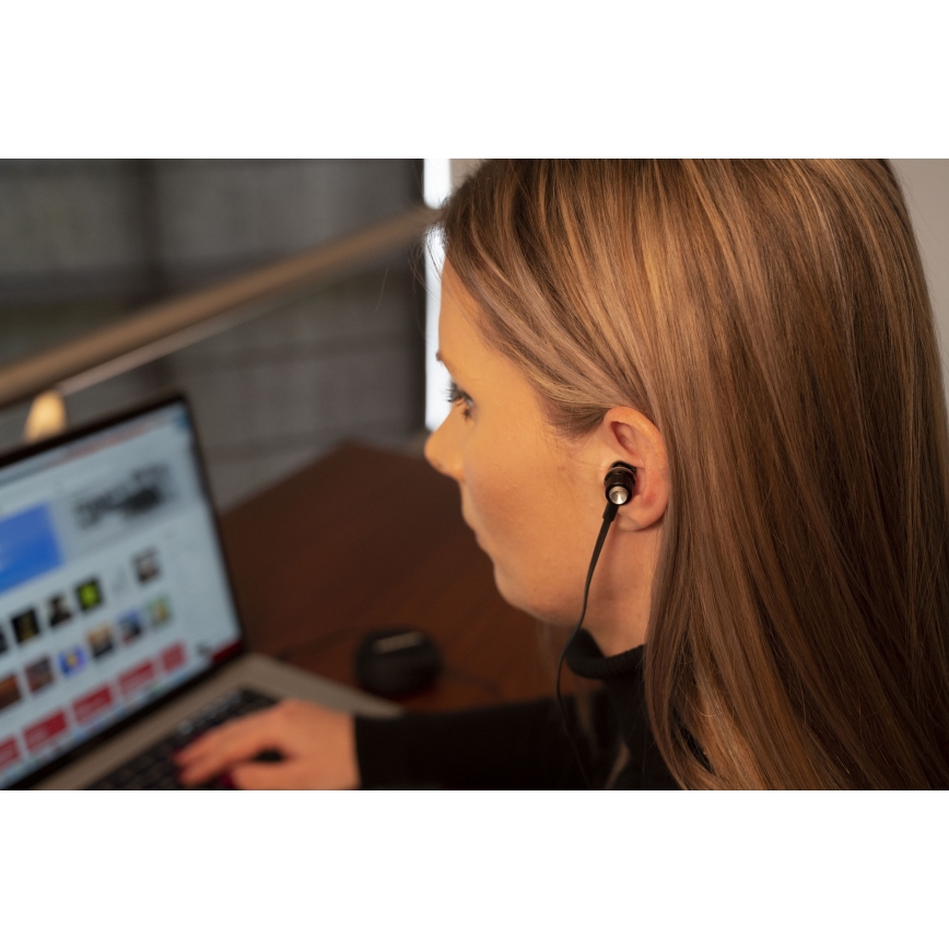 Grundig - Écouteurs avec microphone JACK 3,5 mm noir