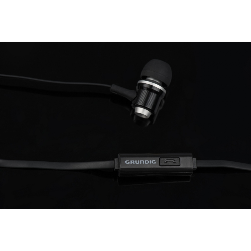 Grundig - Écouteurs avec microphone JACK 3,5 mm noir