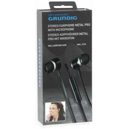 Grundig - Écouteurs avec microphone JACK 3,5 mm noir
