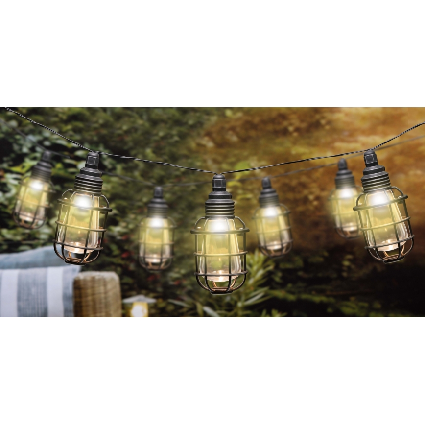 Grundig - Guirlande solaire 10xLED 3,8m IP44 blanc chaud