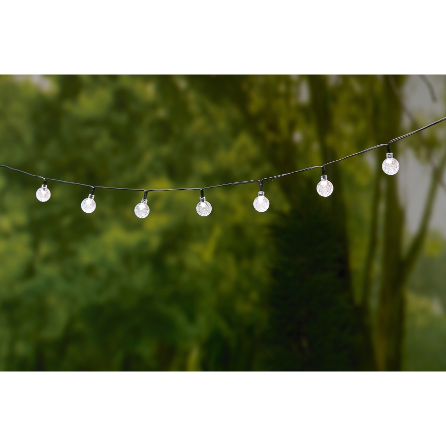 Grundig - Guirlande solaire 50xLED/8 fonctions 6,9m blanc chaud