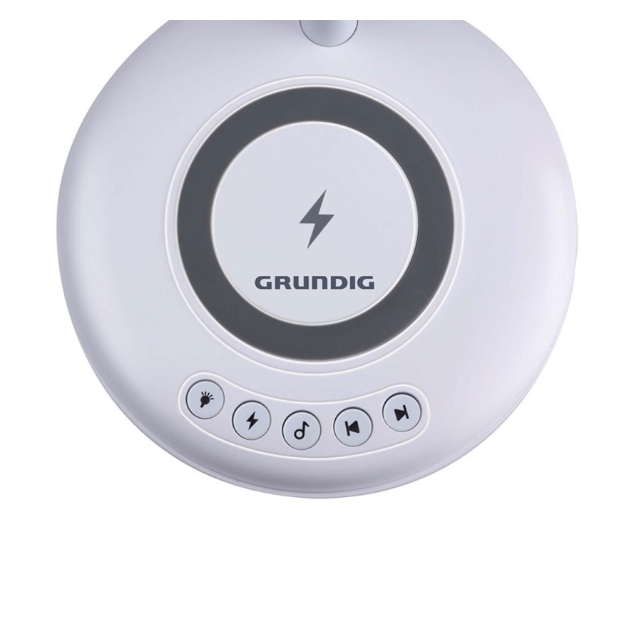 Grundig - Lampe de bureau LED 3 en 1 avec chargement sans fil et haut-parleur LED/15W/5V