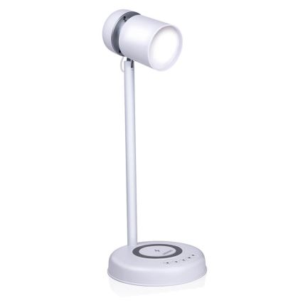Grundig - Lampe de bureau LED 3 en 1 avec chargement sans fil et haut-parleur LED/15W/5V