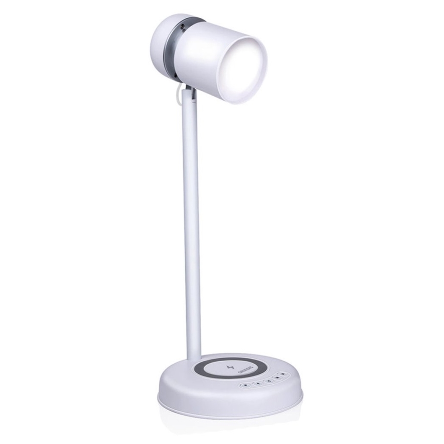 Grundig - Lampe de bureau LED 3 en 1 avec chargement sans fil et haut-parleur LED/15W/5V