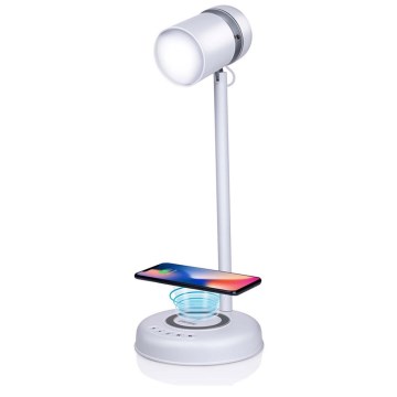 Grundig - Lampe de bureau LED 3 en 1 avec chargement sans fil et haut-parleur LED/15W/5V